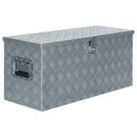vidaXL Caja de aluminio 90,5x35x40 cm plateada - details 0