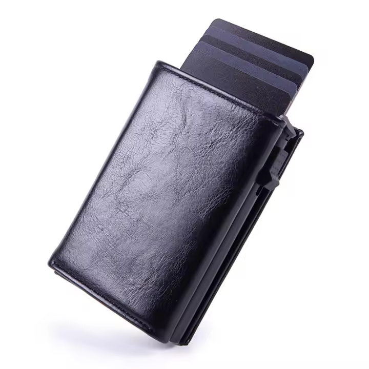 Carth para Hombre con Tarjetero Bloqueo RFID. Hombre cartera con Monedero. Incluye Tarjerero Bloqueo RFID con Pop Up para Tarjetas. Más lidero y elega. - 1
