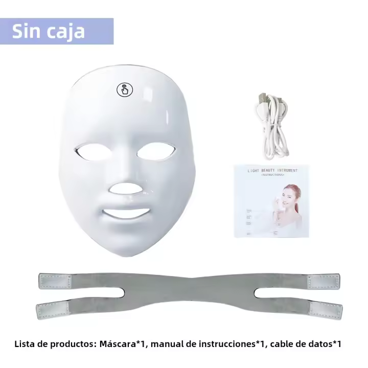 Máscara Facial LED De 7 Colores Terapia Fotónica Infrarroja Rejuvenecimiento De Piel Blanqueamiento Elevación Anti Acné Eliminación De Arrugas Dispositivo De Belleza - 1