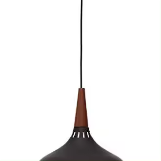 TECNOLUX EURO Lámpara Iluminación colgante moderna nordica Rosca E27 para el Restaurante Dormitorio Sala de Estudio Loft Pasillo 30 cm diámetro color negra - 1