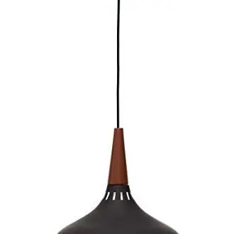TECNOLUX EURO Lámpara Iluminación colgante moderna nordica Rosca E27 para el Restaurante Dormitorio Sala de Estudio Loft Pasillo 30 cm diámetro color negra - 1