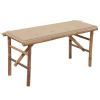 vidaXL Banco de jardín plegable con cojín bambú 118 cm en color Rojo vino tinto/Negro/Antracita y más | acolchados duraderos para sofás de jardín terraza exterior - details 8