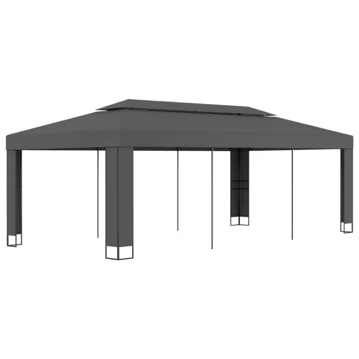 vidaXL Cenador con Doble Techo Carpa para Fiestas Bodas Toldo Jardín Color Blanco,  Antracita, y mas - 1
