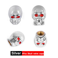 AUTCOAT 4Pcs/set Tapones De Válvula De Neumáticos Estilo Calavera Universal Para Coche Moto Bicicleta Material Plástico + Cobre Antióxido - details 2