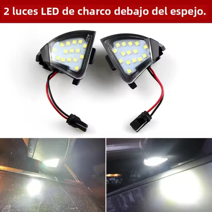 2pcs Lámparas LED Error Free Para Espejo Inferior VW Golf 5 MK5 Variante R32 GTI MK5 EOS Sharan 03-10 OEM#3C0945291 Luz De Puerta De Coche T10 12V 3W - 1