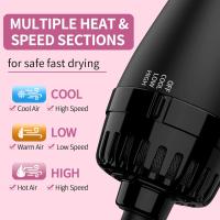 Cepillo secador de pelo, cepillo para secar con secador, todo en uno, 4 en 1, secador de pelo y moldeador de un solo paso, cepillo de aire caliente voluminizador con iones negativos, cepillo alisador de pelo con barril de titanio y cerámica antifrizz - details 4