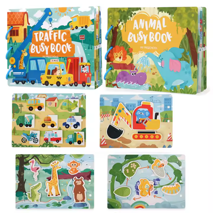 Libro De Actividades Para Niños Con Pegatinas Montessori Juguete Educativo Temprano Para Bebés Y Niños Pequeños Juego De Rompecabezas De Tablero De Aprendizaje - 1