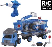 Tachan- Camión Policía con Sonido y Montaje Eléctrico, Radio Control, Color azul CPA 7838027L - details 1
