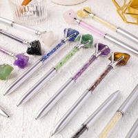 1PC Pluma De Bolígrafo De Cristal Ametrallado Natural Hechura Original Regalo De Negocios Y Oficina Estilo Feng Shui - details 3