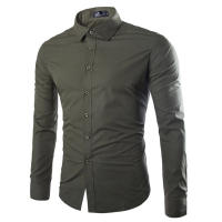 Camisa De Manga Larga Para Hombre En 14 Colores Solidos Estilo Casual Moda Candy Color Para Uso Diario Primavera Y Verano - details 7