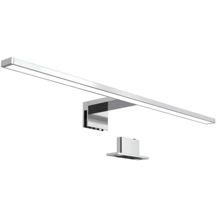 Lámpara de espejo LED, lámpara de armario, aplique de baño, luz blanca neutra 4200k, 11W, 780lm, IP44, ancho 600 mm, cromo - 1