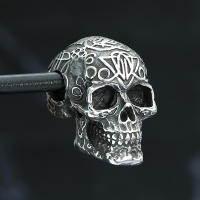 Collar De Esqueleto Punk Gótico Retro Para Hombres Acero Inoxidable Pendiente De Calavera Motociclista Joyería De Amuleto Regalo - details 4