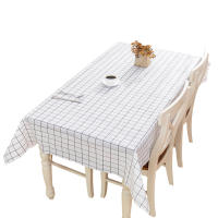 Mantel Redondo De PVC Impermeable a Prueba De Manchas Con Patrón Cuadriculado Para Sala De Estar Y Cocina Cubierta De Mesa Rectangular Para Comedor - details 2