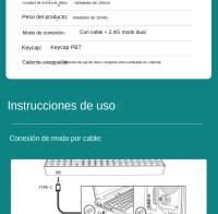 Teclado Mecánico De Juego Aigo GD110 110 Teclas Con Switch Rojo Y Cable USB Tipo-c Teclado Gamer Recargable Sin Retroiluminación - details 23