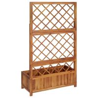 vidaXL Arriate con enrejado madera maciza de acacia 85x38x150 cm - details 3