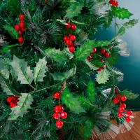 Corona Navideña Con Bayas Rojas Y Hojas Verdes Guirnalda Colgante De Flores Artificiales Para Decoración De Navidad Y Año Nuevo - details 7