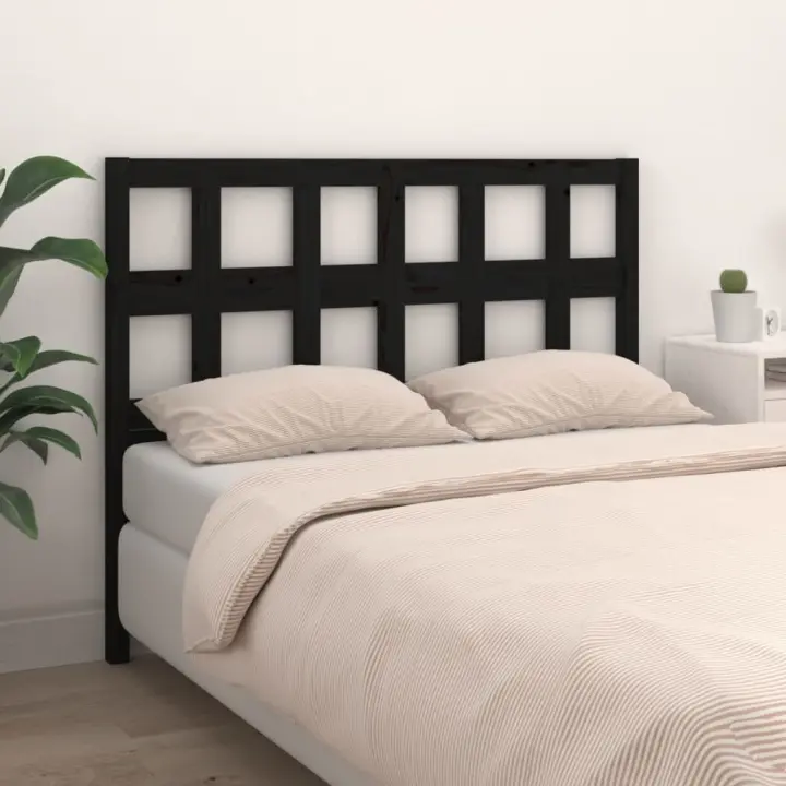 Cabecero de cama madera maciza de pino negro 205,5x4x100 cm - 1