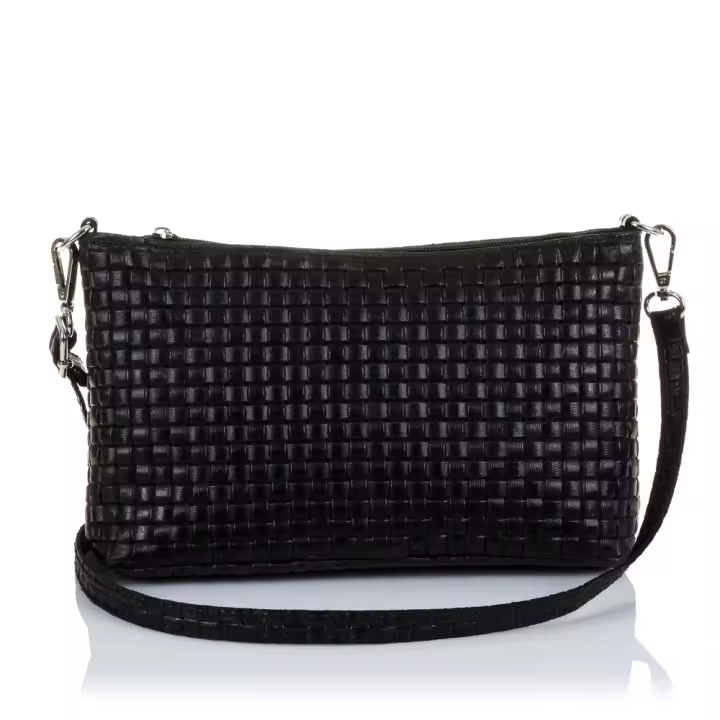Firenze Artegiani. Zia Bolso bandolera Mujer.Piel auténtica Gamuza Grabado Geométrico . Made in Italy. Vera Pelle Italiana. - 1