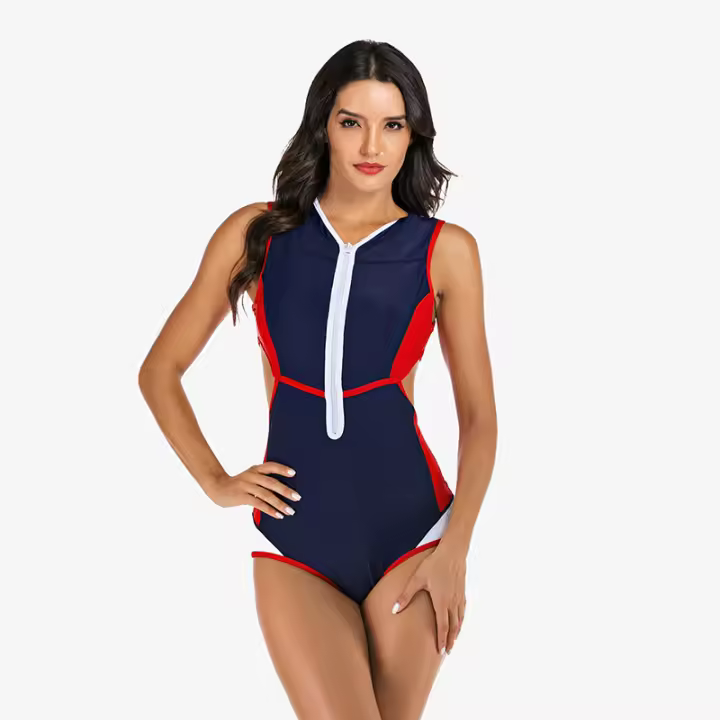Bañador Deportivo sin Mangas para Mujer, traje de Baño DE UNA Pieza para surfear, ropa de Playa de reazos, 2023 - 1