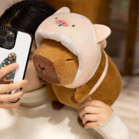 Mochila De Peluche De Animal Divertido Con Cabeza De Tiburón Pollo Cerdo Dinosaurio Y Capybara Suave Juguete Para Niños Regalo De Cumpleaños - details 8