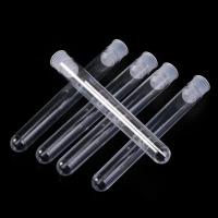 50Pcs Tubos De Prueba De Plástico Transparentes 12x100mm Con Tapa Empuñadura Para Laboratorio Escolar Suministros De Química - details 2