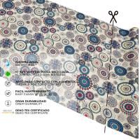 manteles mesa, mantel, Textil de cocina y mesa, mesa comedor, mantel mesa rectangular, Fácil de limpiar,Mantel de tela lavable, Tela de mantel por metros, Impermeable, Para el cocina y comedor, mandalas, multicolor, 810019-1 MYSTIC AZUL. - details 2