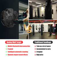 Máquina de entrenamiento de boxeo musical inteligente para niños y adultos, entrenador de Fitness,Máquina de boxeo de seis objetivos objetivo electrónico de pared, bolsa de arena colgante, 2 pares de guantes,Detección inteligente, emparejamiento Bluetooth - details 1