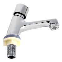 Grifo De Baño Con Retardo De Tiempo Y Ajuste Automático Cromado Grifo Ahorrador De Agua Para Lavabo Montaje En Superficie Cerámica - details 4