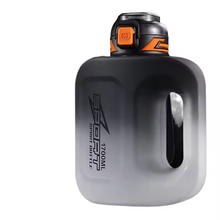 Botella Deportiva De Plástico De Grado Alimenticio a Alta Temperatura Con Doble Diseño De Bebida Gran Capacidad Portátil Para Gimnasio - 1