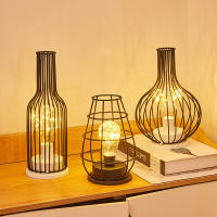 Lámpara De Mesa LED Decorativa Para Interior Diseño De Caja De Hierro Con Luces Nocturnas Batería Incluida Para Dormitorio Y Sala De Estar - details 4