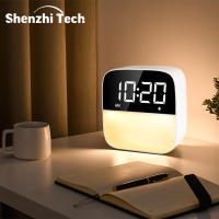 Reloj De Alarma Con Luz De Mesa Para Cama Luces Nocturnas Toque Lámpara De Escritorio Sonidos Naturales 3 Luzes Diminuibles Para Dormitorio - details 0