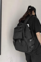 Mochila Estudiantil Negra De Gran Capacidad Estilo Harajuku Casual Para Hombres Y Mujeres Mochila Unisex De Calle Alta Ruta Bolsa De Viaje - details 8