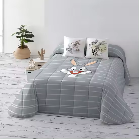 BL BELUM   Looney Tunes Colcha Bouti Bugs Bunny, colcha tejido algodón orgánico y peinado  , colcha suave, colcha  todas las estaciones - 1