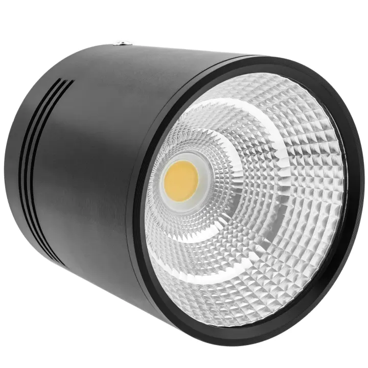 Foco LED de superficie Lámpara COB 12W 220VAC 3000K negra 100mm - BeMatik - 1
