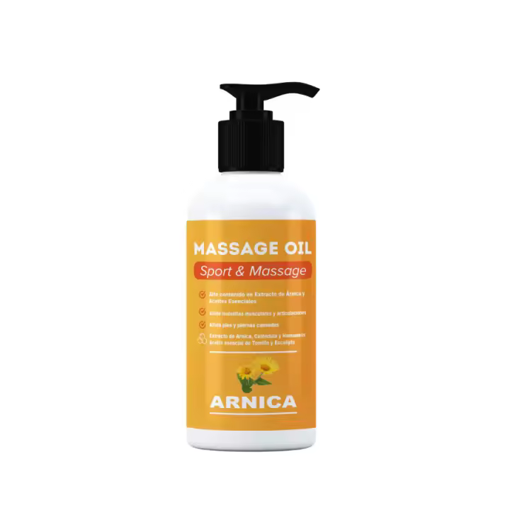 QKnatur ARNICA - Aceite para masaje con extracto de Árnica, Calendula y Hamamelis - Recuperador muscular - Efecto relajante para todo tipo de molestias musculares, espalda, hombro, pies, rodilla, lumbalgia, contracturas, articulaciones - 1