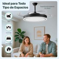 Ventilador de Techo Retráctil con Luz LED 72W CCT Regulable, Motor DC Silencioso de 6 Velocidades, Control Remoto, Ø1070mm – Ventilador de Techo Moderno para Salón, Dormitorio, Oficina ostark-LEDUNI - details 10