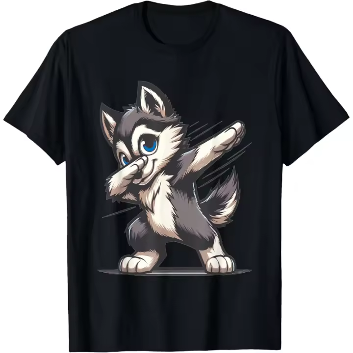 Camiseta de Manga Corta, 100% Algodón, Ropa Unisex para Hombres y Mujeres en 5 Tallas, Camiseta Negra, Cuello redondo con estampado. - 1