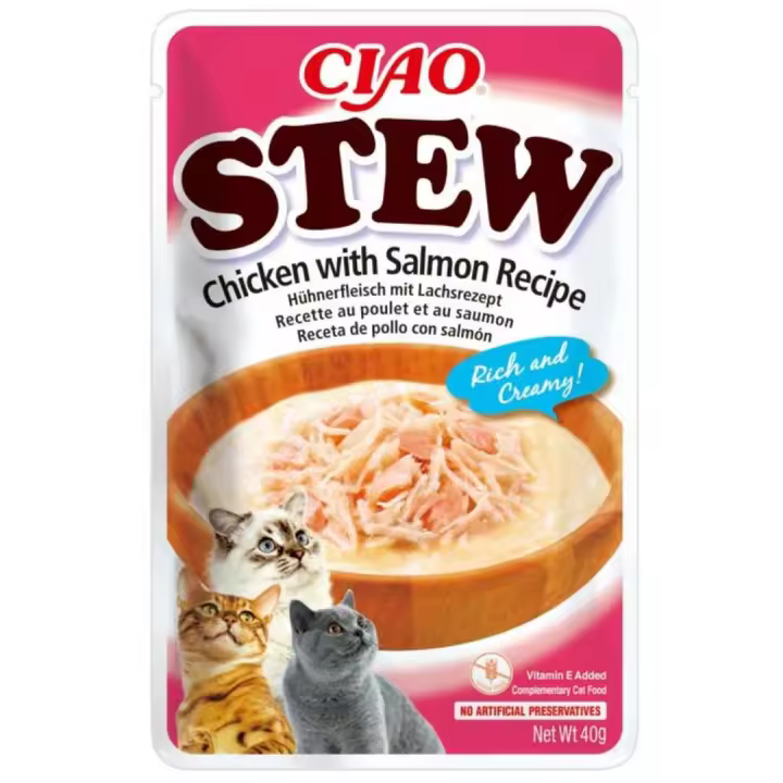 Churu Stew Estofado De Pollo y Salmón Sobre Para Gatos - 12 unidades x 40gr - 1