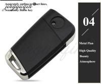Carcasa De Llave Para Coche 3 Botones Plegable Adaptada Para VW Golf 4 5 Passat B5 B6 Polo Touran Caddy Eos Jetta Tiguan Seat Skoda Material ABS + Metal - details 6