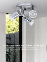Luces De Techo Modernas En Cromo Y Negro Con LED 3 Vías Instalación Superficial Para Cocina Barra Lámpara De Gu10 Sin Ajuste De Brillo - details 0