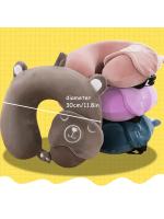 Almohada De Cuello Con Memoria De Espuma Suave Y Cómoda Con Mascarilla Para Ojos - Alta Elasticidad Cubierta Removible Para Viajes Y Hogar - details 1