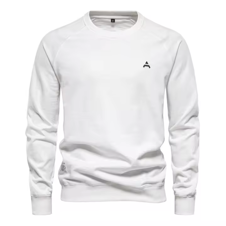 2024 primavera y otoño nueva sudadera líder para hombres suelta Casual Color sólido jersey de cuello redondo sudadera de moda para hombres - 1