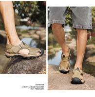 Sandalias De Verano Para Hombre Zapatos Planos Casuales Cómodos Y Antideslizantes Sandalias De Playa Ligeros Con Cordones Material Superior De Cuero Artificial Y Suela EVA - details 2