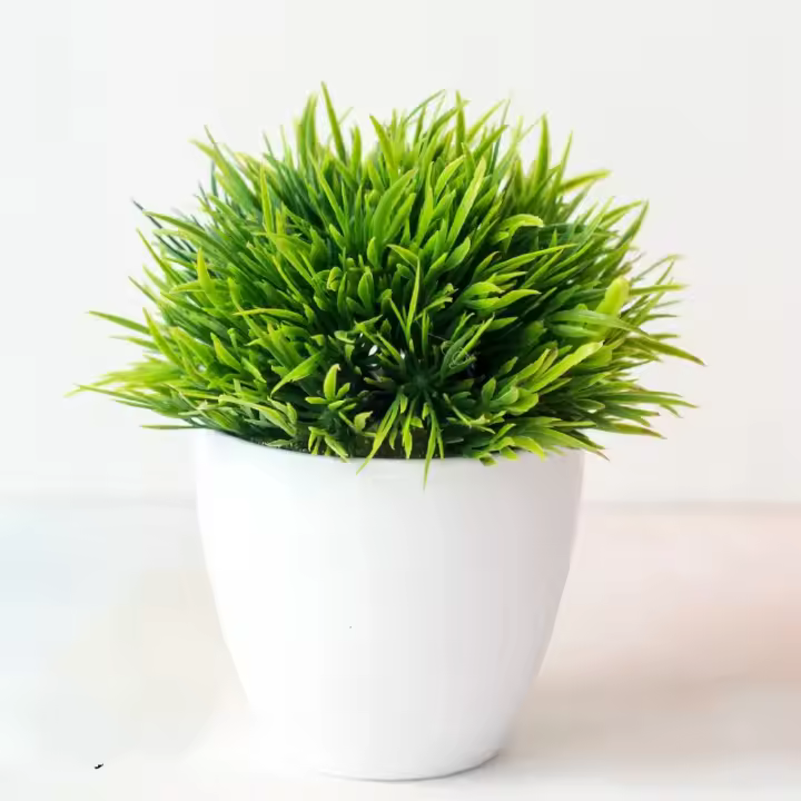 Planta Artificial De Bonsái Pequeña En Maceta Flores Verdes Falsas Ornamentos Para Decoración De Jardín Hogar Hotel Fiesta - 1