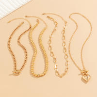 Collar Gargantilla Punk Multicapa Con Pendiente De Corazón Para Mujer Joyería De Fiesta Boda Para Niñas Cadenas De Enlace De Acrílico - details 1