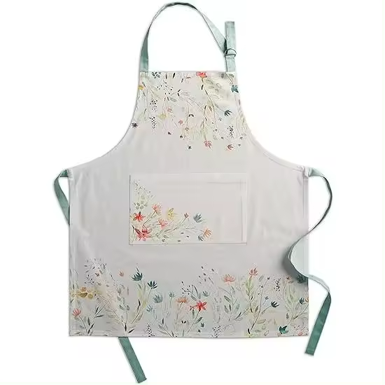 Delantal de cocina 100 % algodón con cuello ajustable y lazos largos para mujeres y hombres Chef-Colmar - 1