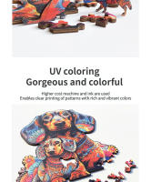 Rompecabezas De Madera 3D En Forma Irregular Con Diseño De Perro Juguetes Educativos A3 A4 A5 Para Adolescentes Y Adultos Regalo De Festivales - details 4