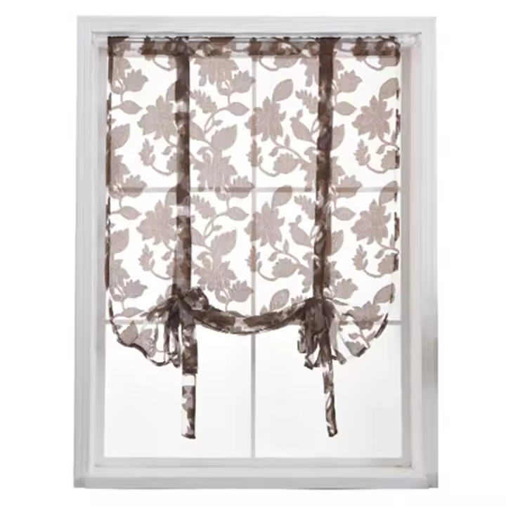 Leejoom Cortinas Cortas Modernas Para Cocina Translúcidas Valance Romanos Con Gancho Para Rodamiento Cortinas De Tulle Organza Para Puerta De Sala - 1