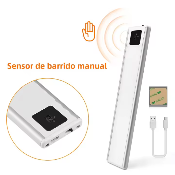Luz LED Ultrafina USB Para Armario Con Sensor De Movimiento PIR Y Recargable Aluminio Lámpara Portátil Para Cocina Barra Iluminación Nocturna - 1