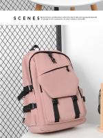 Mochila impermeable de poliéster para hombre, morral sencillo de 15 pulgadas, de Color sólido, a la moda, para ordenador de estudiante y pareja - details 15